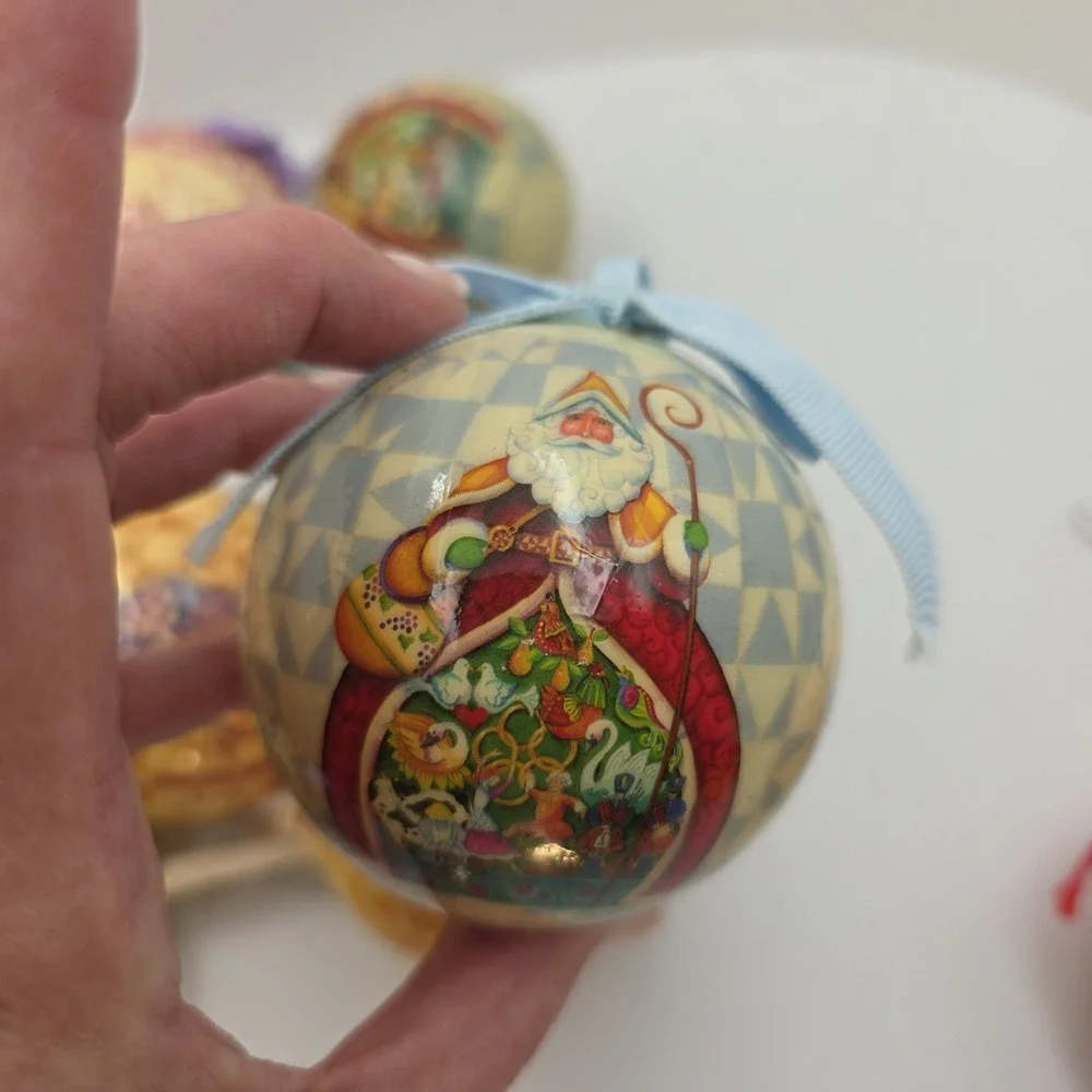 Jim Shore 12 Days Of Christmas Ornament Set 2006 Enesco 14 Ball‎ Ornaments Box
